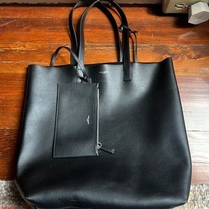 Saint Laurent Black Leather Tote. Great Condition